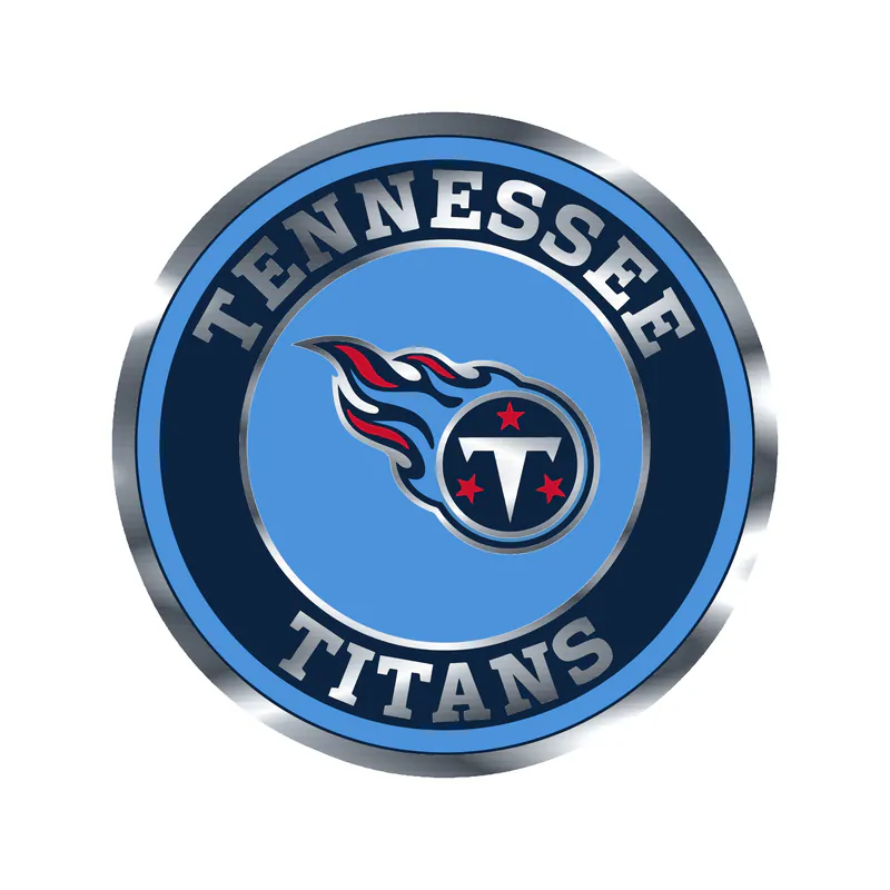 Tennessee Titans - Blue Circle - Silver Chrome Vinyl Sticker - Custom Size