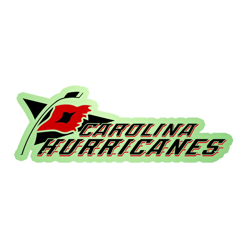 Carolina Hurricanes - Flag With Name - Glow in the Dark Vinyl Sticker - Custom Size