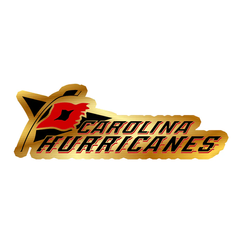 Carolina Hurricanes - Flag With Name - Gold Chrome Vinyl Sticker - Custom Size