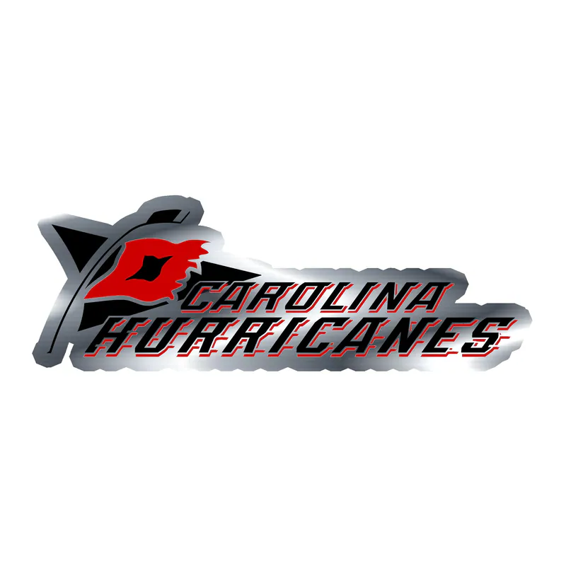 Carolina Hurricanes - Flag With Name - Silver Chrome Vinyl Sticker - Custom Size