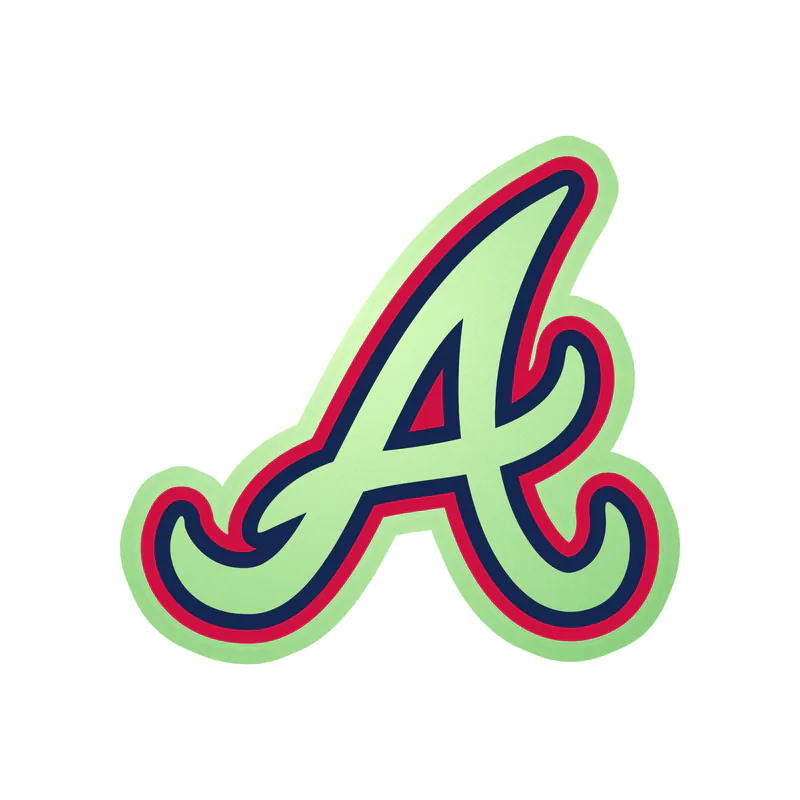 Atlanta Braves - White A - Glow in the Dark Vinyl Sticker - Custom Size