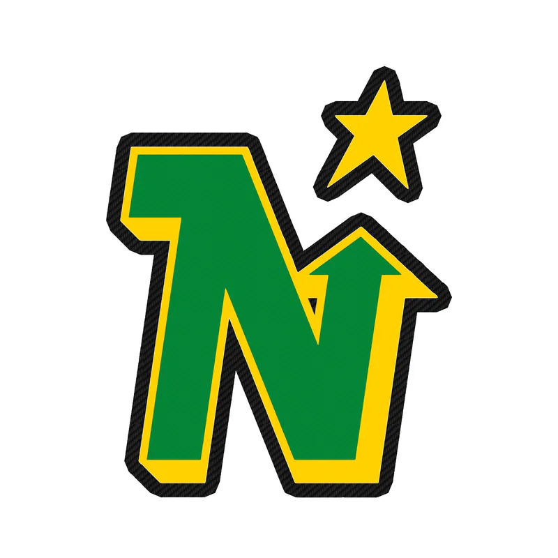 Dallas Stars  - N With Star - Carbon Fiber Vinyl Sticker - Custom Size