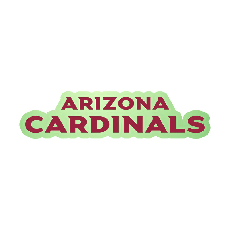 Arizona Cardinals - Wording - Glow in the Dark Vinyl Sticker - Custom Size