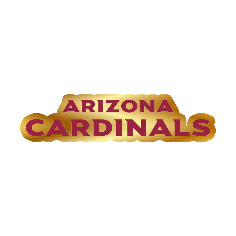 Arizona Cardinals - Wording - Gold Chrome Vinyl Sticker - Custom Size