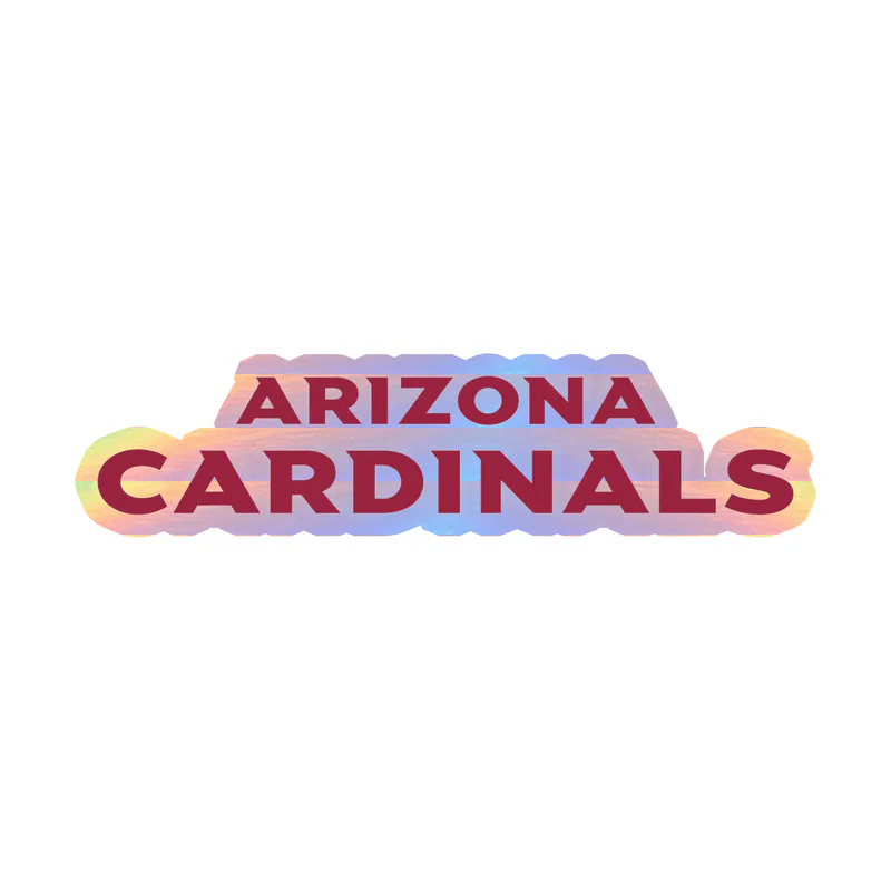 Arizona Cardinals - Wording - Holographic Vinyl Sticker - Custom Size