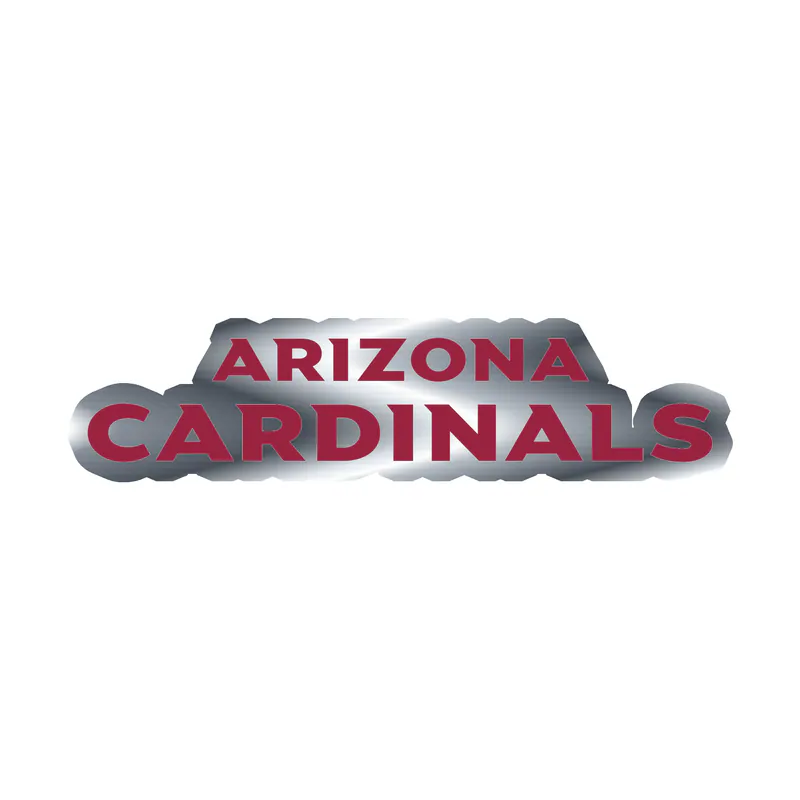 Arizona Cardinals - Wording - Silver Chrome Vinyl Sticker - Custom Size