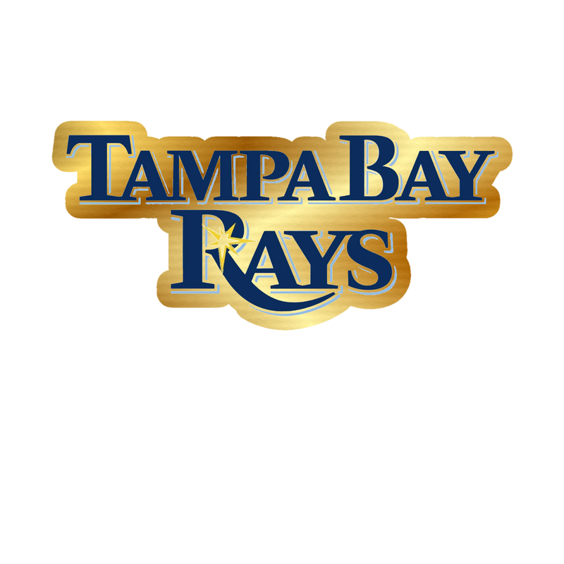 Tampa Bay Rays - Name - Gold Chrome Vinyl Sticker - Custom Size