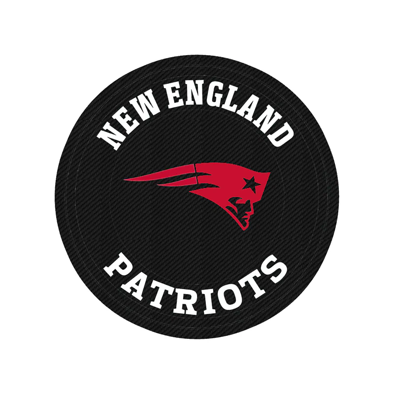 New England Patriots - Gray Circle 2 - Carbon Fiber Vinyl Sticker - Custom Size