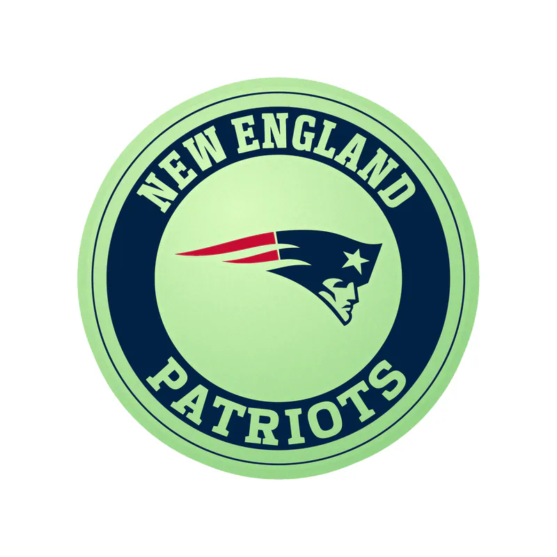 New England Patriots - Gray Circle 2 - Glow in the Dark Vinyl Sticker - Custom Size