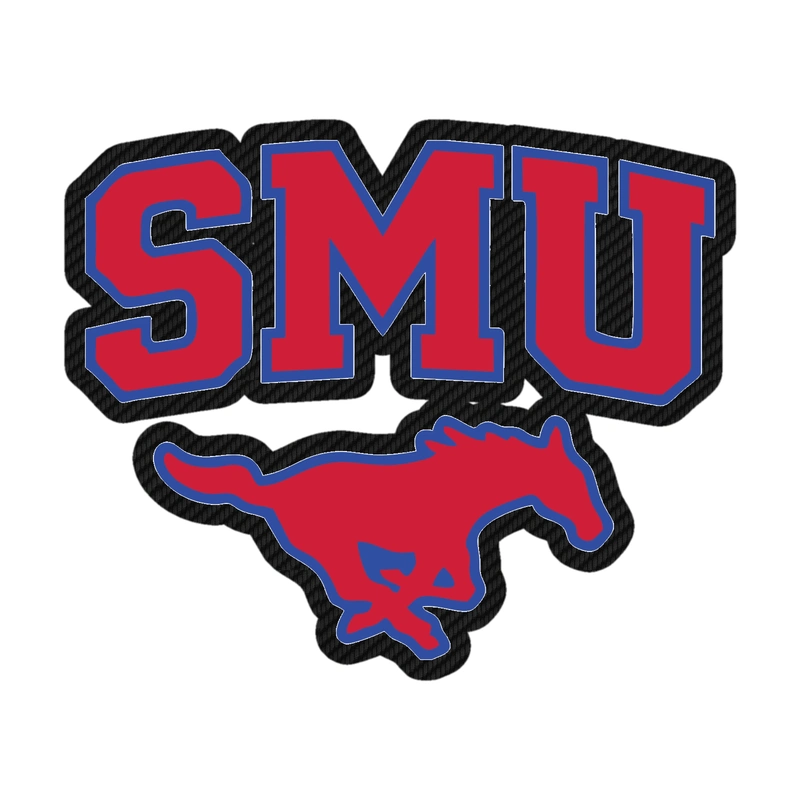 SMU Mustangs Carbon Fiber Vinyl Decal - Custom Size