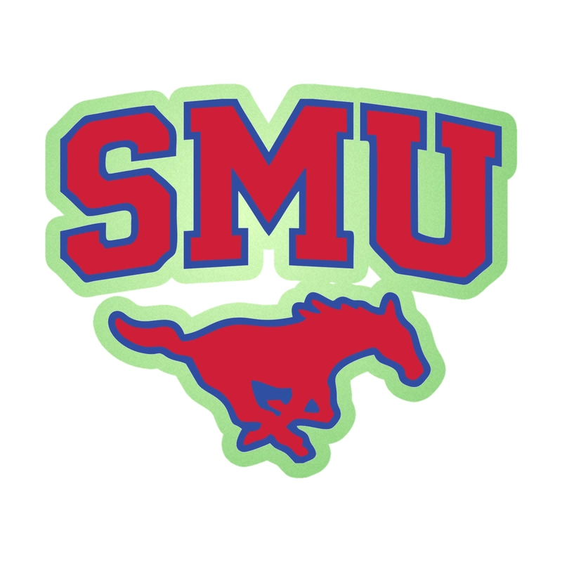 SMU Mustangs Glow in the Dark Vinyl Decal - Custom Size