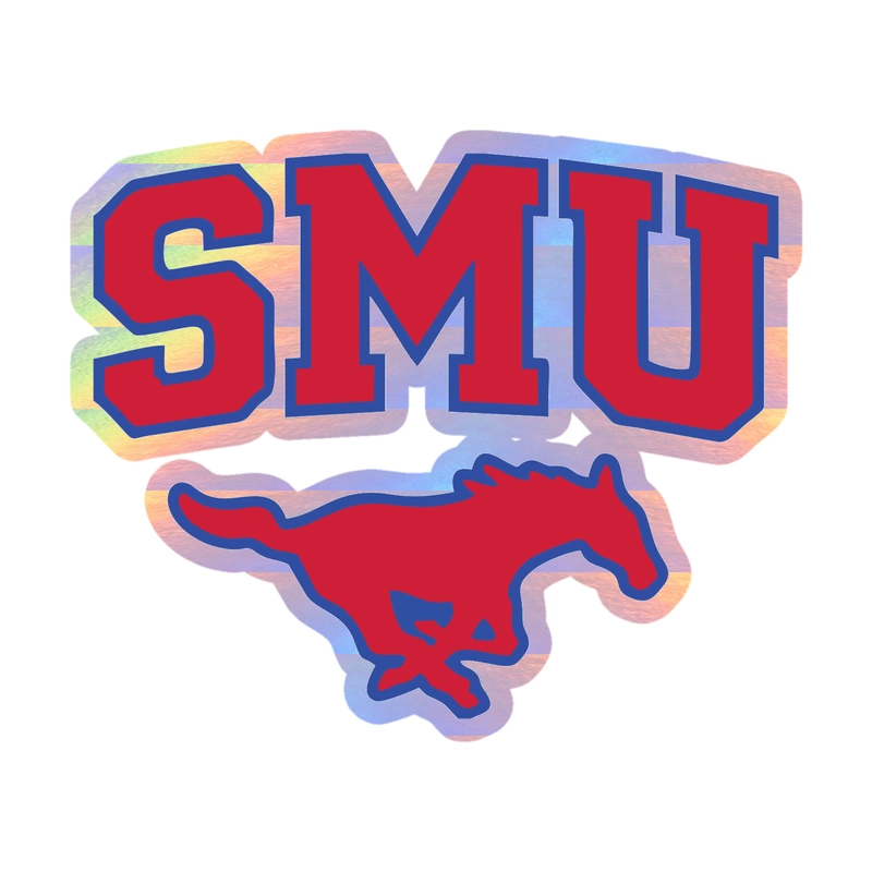 SMU Mustangs Holographic Vinyl Decal - Custom Size