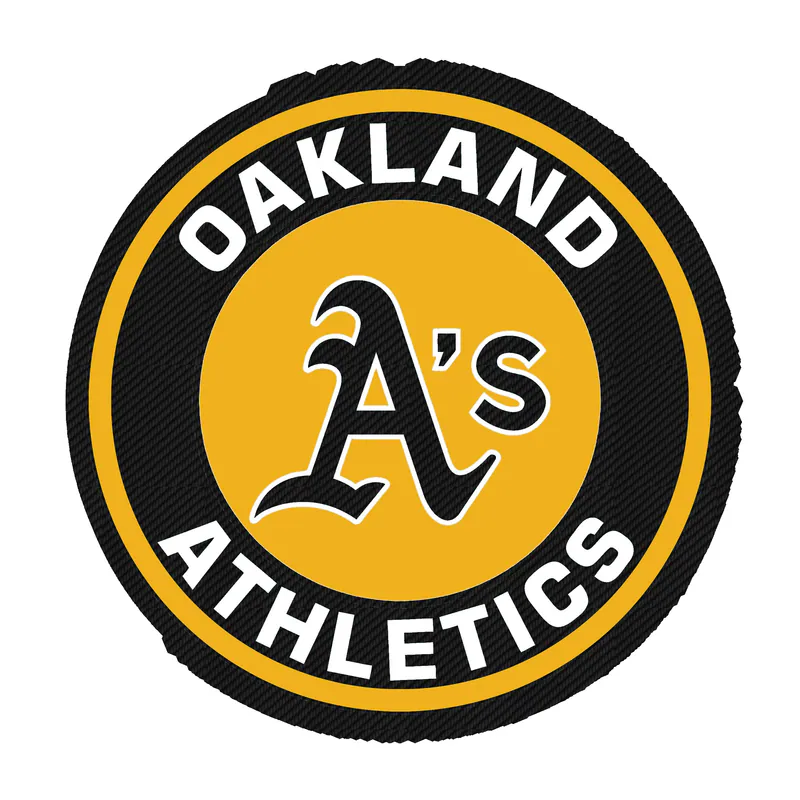 Oakland Athletics - Yellow And Green Circle - Carbon Fiber Vinyl Sticker - Custom Size