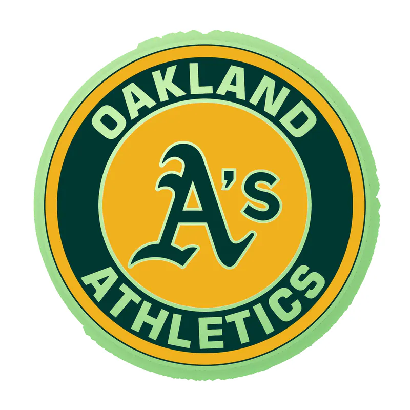 Oakland Athletics - Yellow And Green Circle - Glow in the Dark Vinyl Sticker - Custom Size