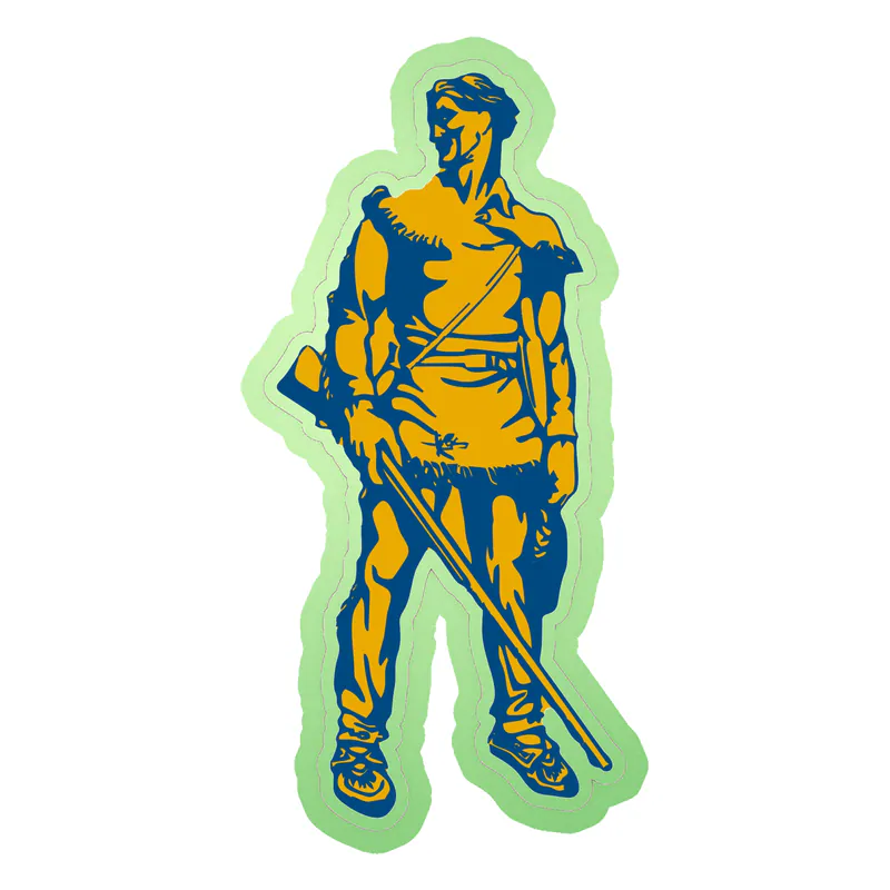 West Virginia Mountaineers - Gold And Blue Mountaineer - Glow in the Dark Vinyl Decal - Custom Size