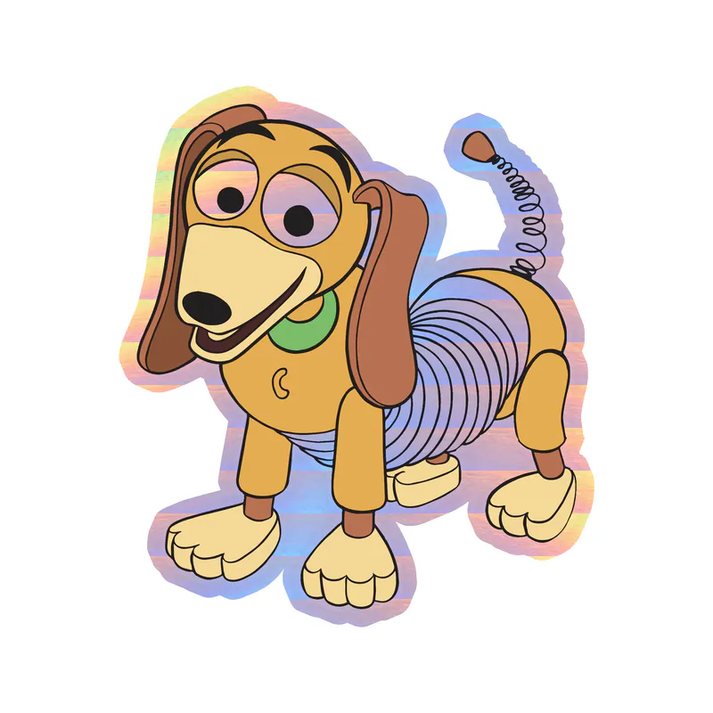 Toy Story Slinky Dog Holographic Vinyl Sticker - Custom Size