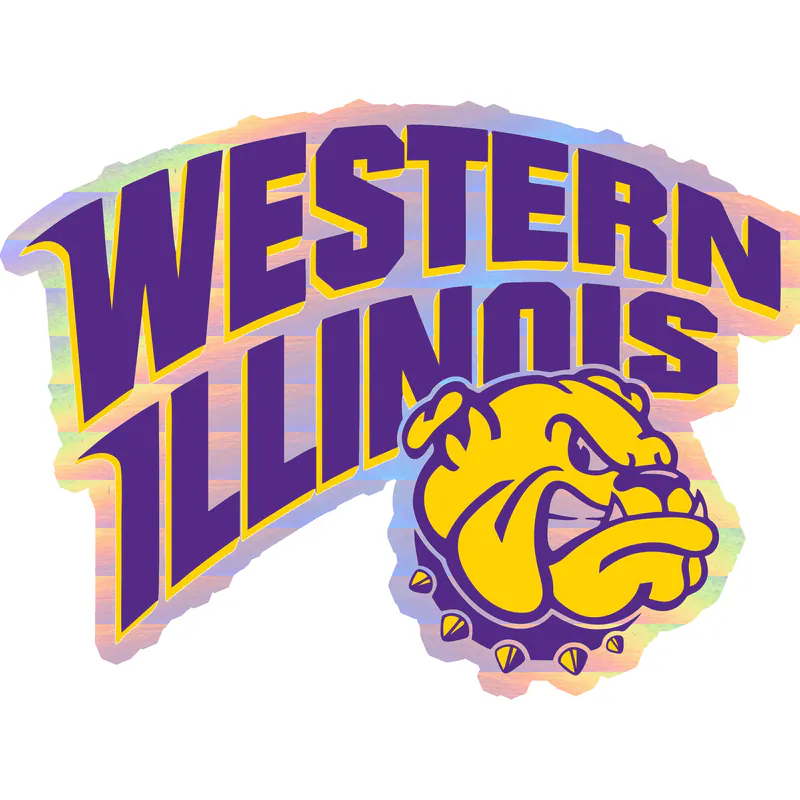 Western Illinois University - Lettering - Holographic Vinyl Decal - Custom Size