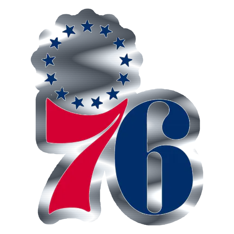 Philadelphia 76ers - Image 10 - Silver Chrome Vinyl Sticker - Custom Size