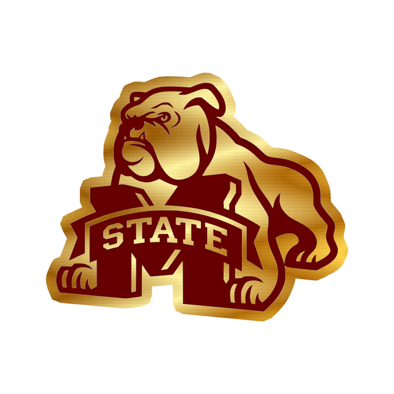 Mississippi State Bulldogs - Image 8 - Gold Chrome Vinyl Decal - Custom Size