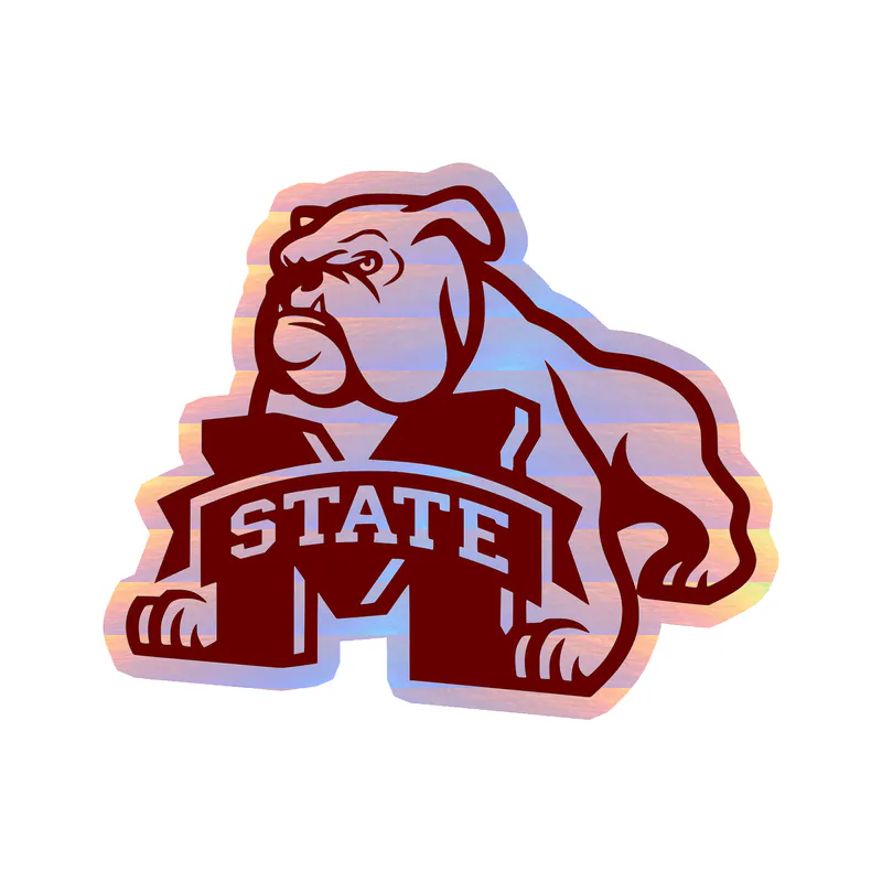 Mississippi State Bulldogs - Image 8 - Holographic Vinyl Decal - Custom Size