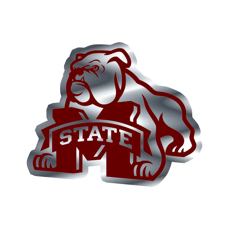 Mississippi State Bulldogs - Image 8 - Silver Chrome Vinyl Decal - Custom Size