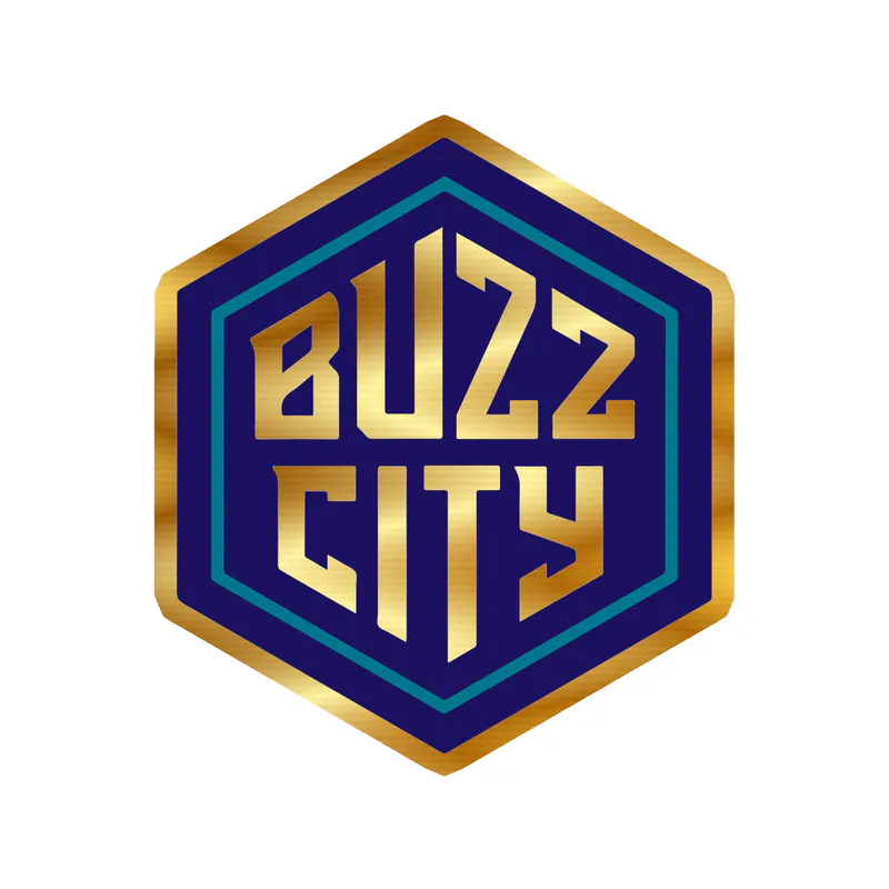 Charlotte hornets -Buzz City- Gold Chrome Vinyl Sticker - Custom Size
