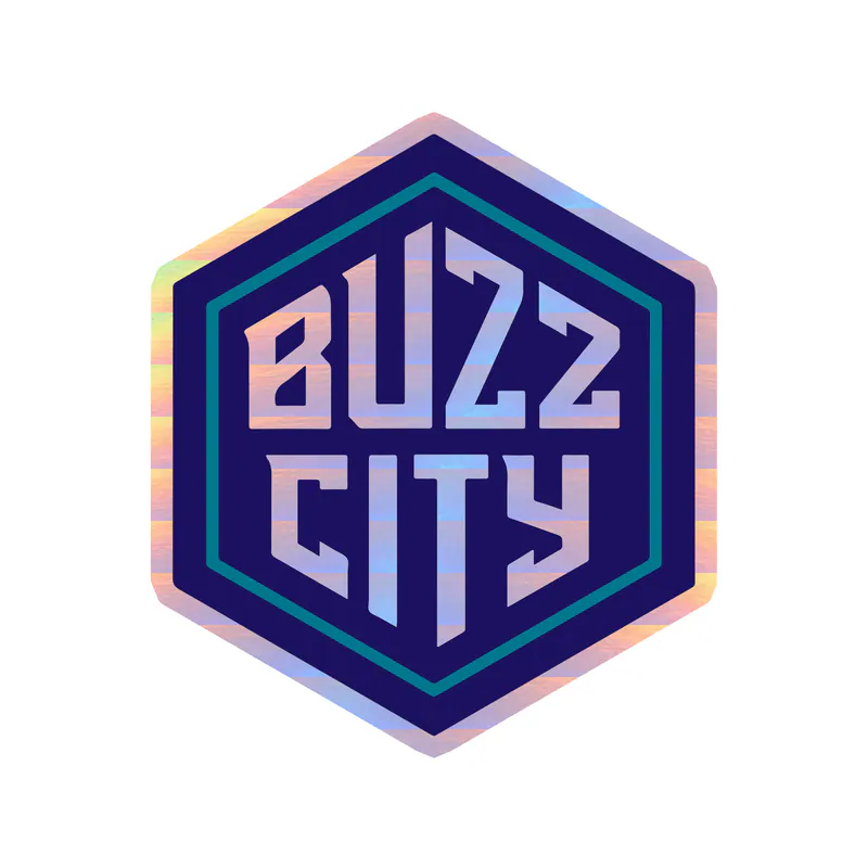 Charlotte hornets -Buzz City- Holographic Vinyl Sticker - Custom Size