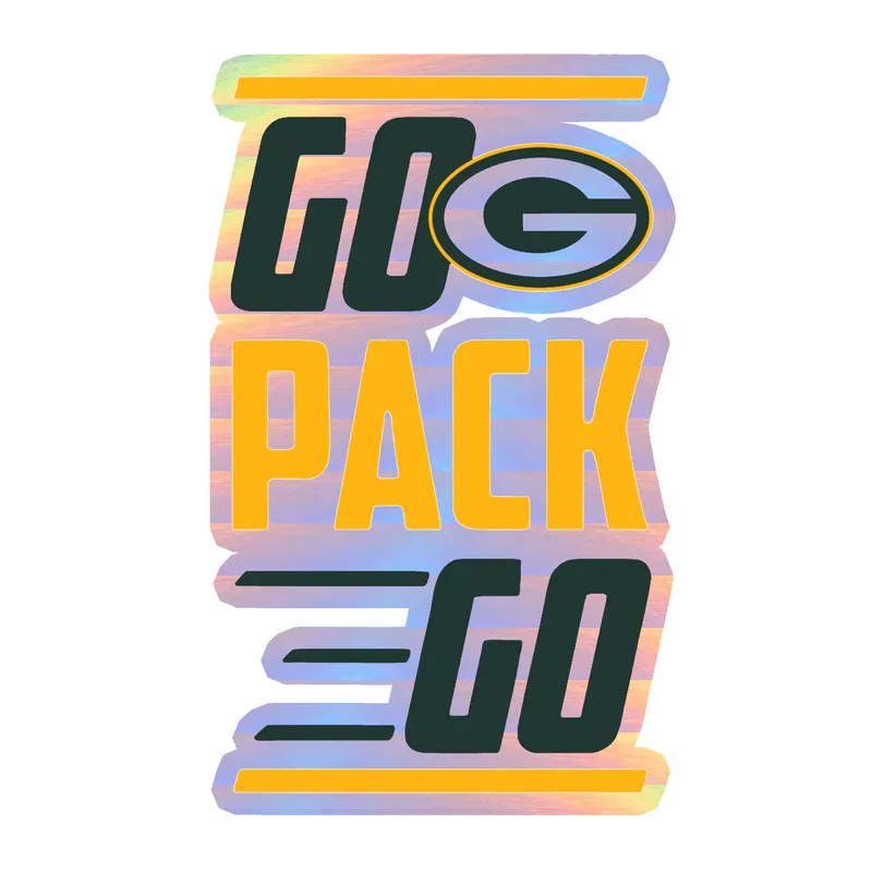 Green Bay Packers - Rectangle - Image 5 - Holographic Vinyl Sticker - Custom Size