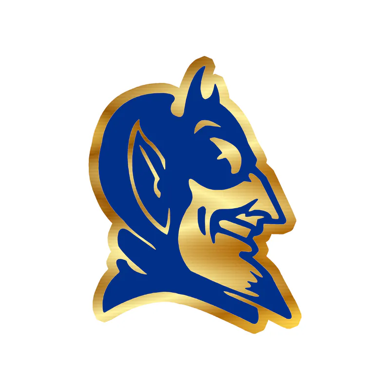 Duke Blue Devils - Head - Gold Chrome Vinyl Decal - Custom Size
