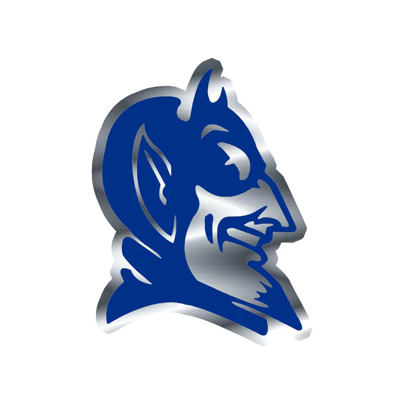 Duke Blue Devils - Head - Silver Chrome Vinyl Decal - Custom Size