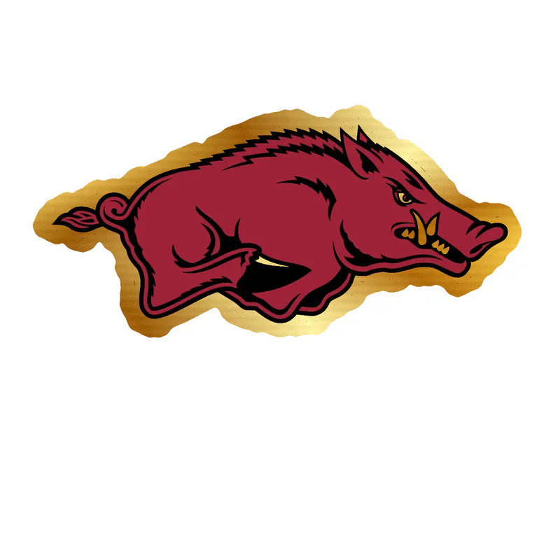 Arkansas Razorbacks - Image 22 - Gold Chrome Vinyl Decal - Custom Size