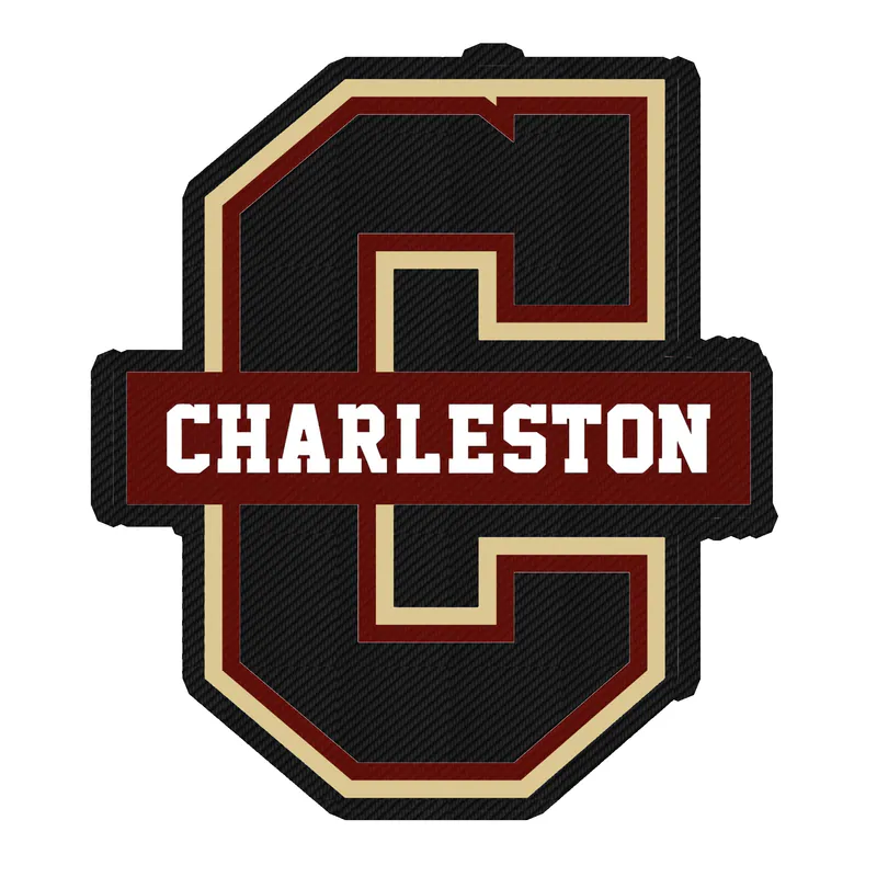 Charleston Cougars - C with Name - Carbon Fiber Vinyl Decal - Custom Size