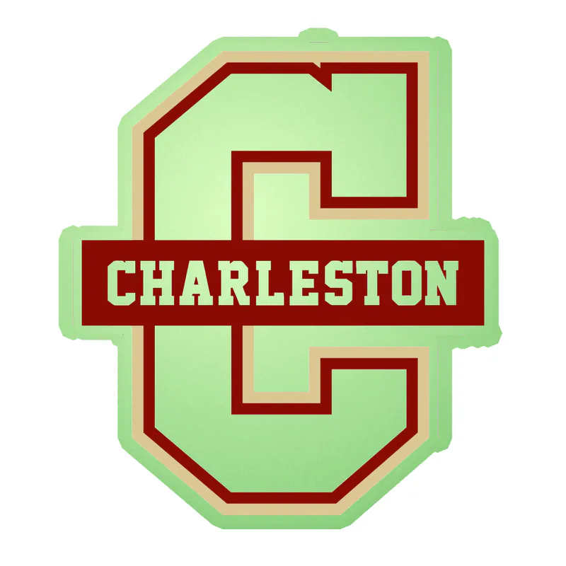 Charleston Cougars - C with Name - Glow in the Dark Vinyl Decal - Custom Size