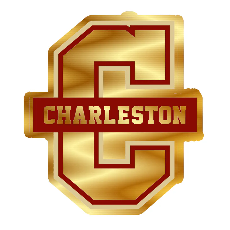 Charleston Cougars - C with Name - Gold Chrome Vinyl Decal - Custom Size