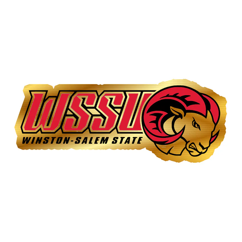 Winston-Salem State University - Ram With Lettering - Gold Chrome Vinyl Decal