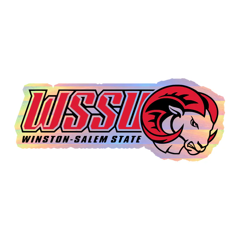 Winston-Salem State University - Ram With Lettering - Holographic Vinyl Decal