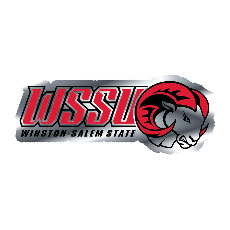 Winston-Salem State University - Ram With Lettering - Silver Chrome Vinyl Decal