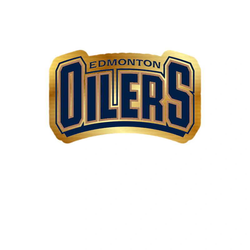 Edmonton Oilers - Blue Name - Gold Chrome Vinyl Sticker - Custom Size