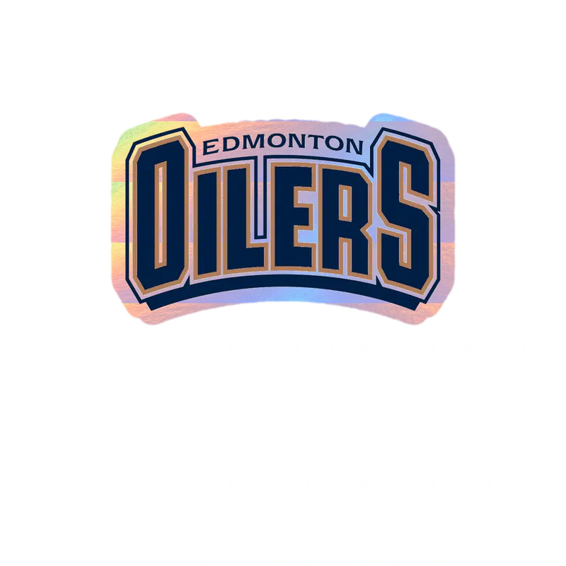 Edmonton Oilers - Blue Name - Holographic Vinyl Sticker - Custom Size