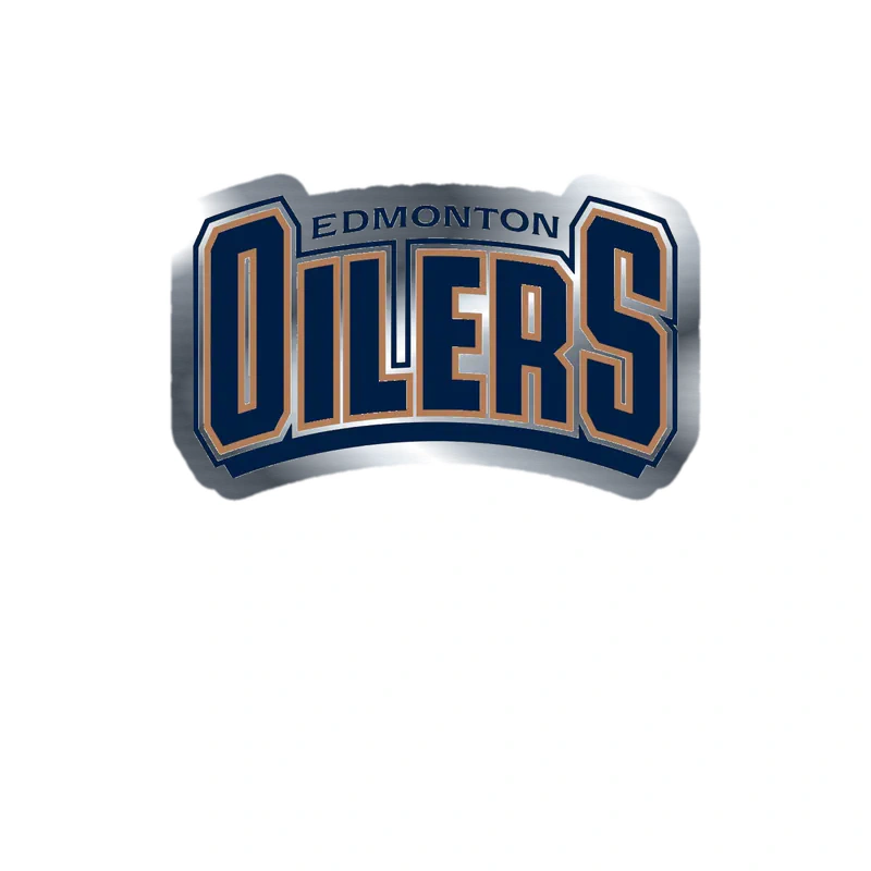 Edmonton Oilers - Blue Name - Silver Chrome Vinyl Sticker - Custom Size
