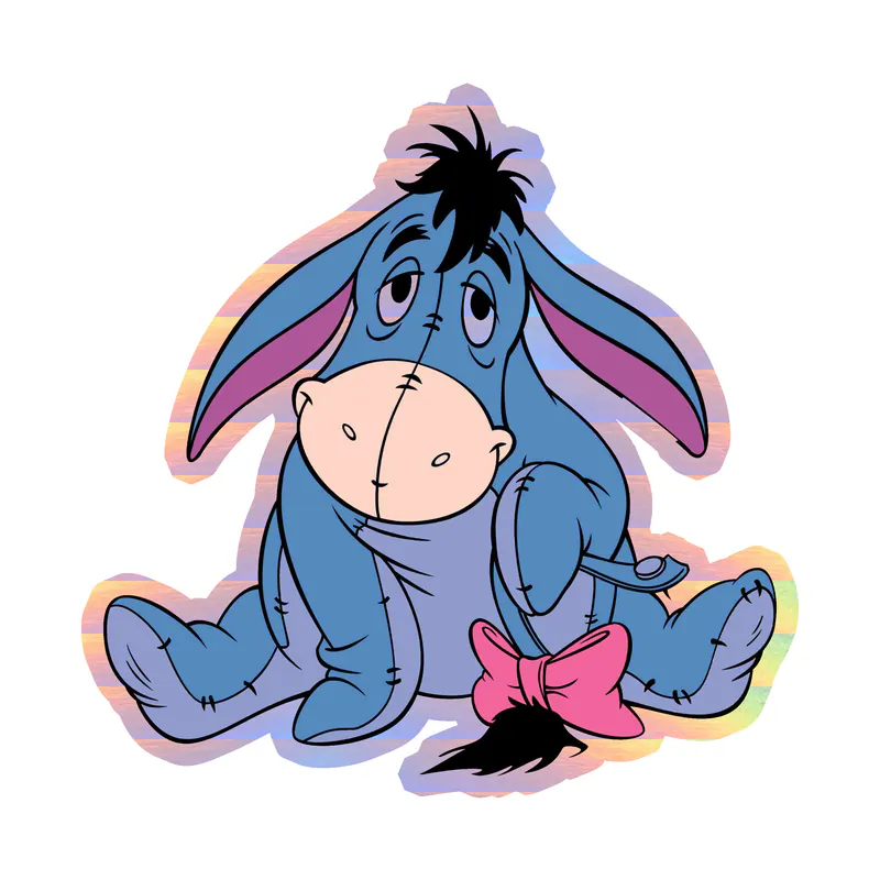 Winnie The Pooh - Eeyore - Holographic Vinyl Sticker - Custom Size