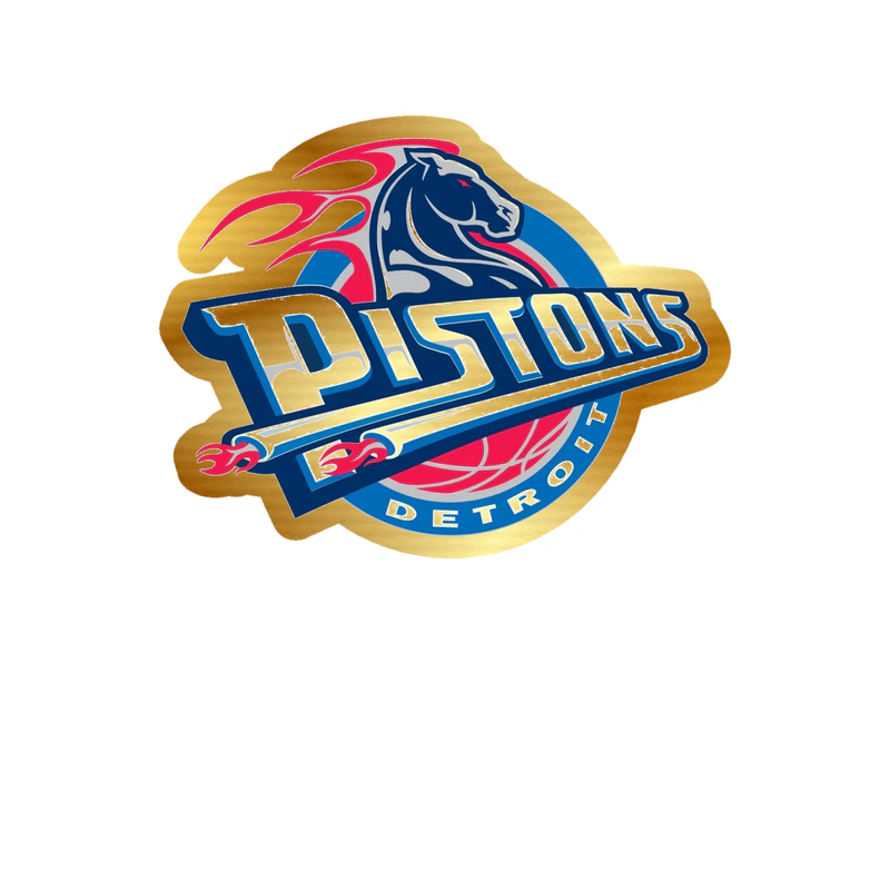 Detroit Pistons - Image 5 - Gold Chrome Vinyl Sticker - Custom Size