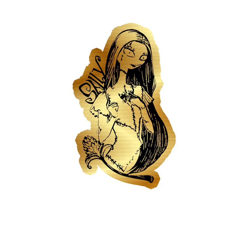 Nightmare Before Christmas Gold Chrome Vinyl Sticker - Custom Size