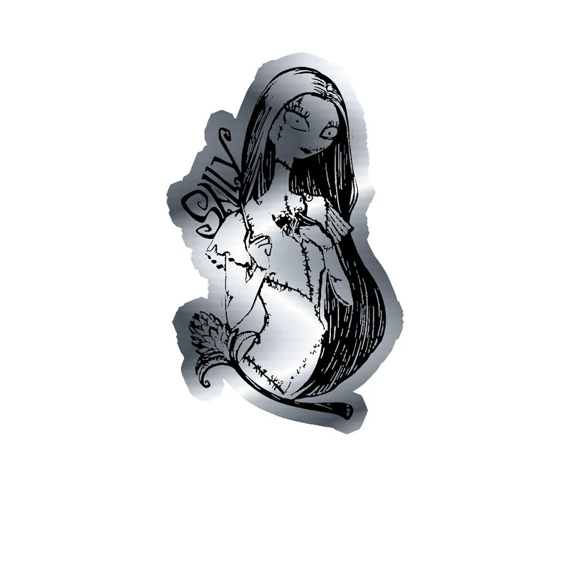 Nightmare Before Christmas Silver Chrome Vinyl Sticker - Custom Size