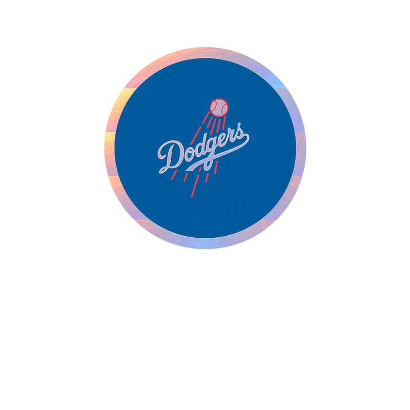 Los Angeles Dodgers - Blue Circle With Dodgers in Middle - Holographic Vinyl Sticker - Custom Size