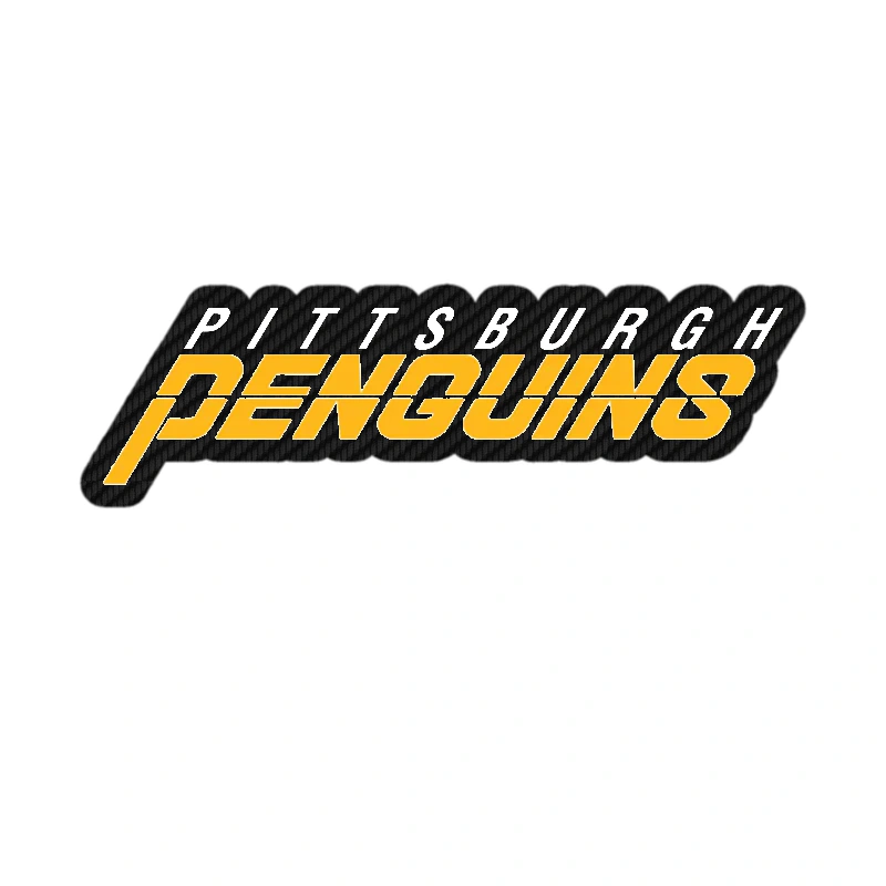 Pittsburgh Penguins - Yellow And Black Name - Carbon Fiber Vinyl Sticker - Custom Size