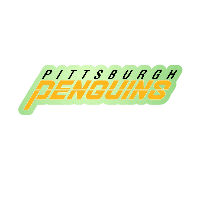 Pittsburgh Penguins - Yellow And Black Name - Glow in the Dark Vinyl Sticker - Custom Size
