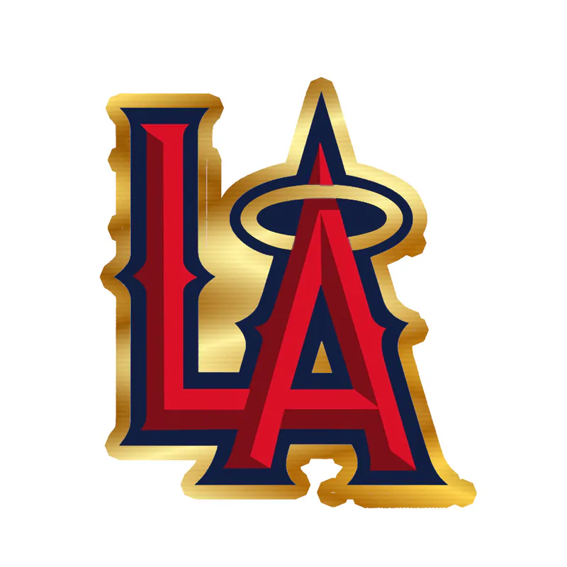 Los Angeles Angels - LA - Gold Chrome Vinyl Sticker - Custom Size