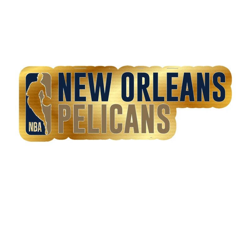 New Orleans Pelicans - Image 7 - Gold Chrome Vinyl Sticker - Custom Size