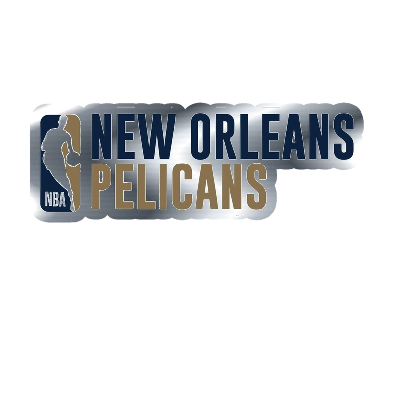 New Orleans Pelicans - Image 7 - Silver Chrome Vinyl Sticker - Custom Size